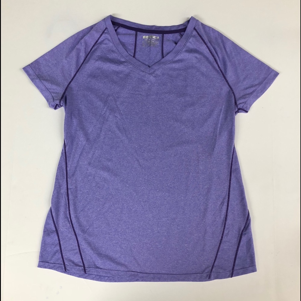 Layer 8  Performance Purple V Neck Athletic Top Women’s Size L